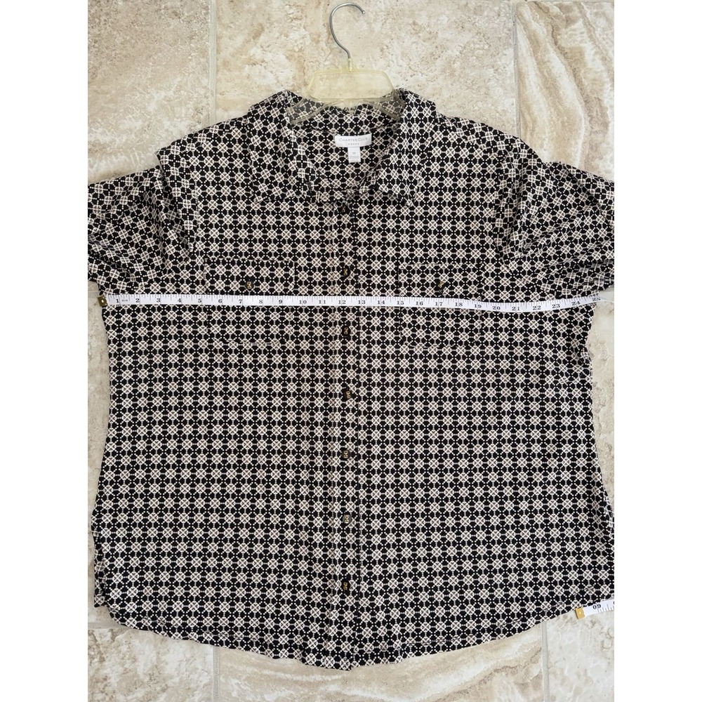 Charter‎ Club Womens Shirt Geometric Boho Collared Long Sleeve Size 3X - Picture 7 of 8